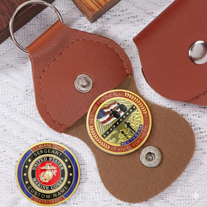 US Marine Corps – Military Printed Challenge Coin – We Stand For The Flag
