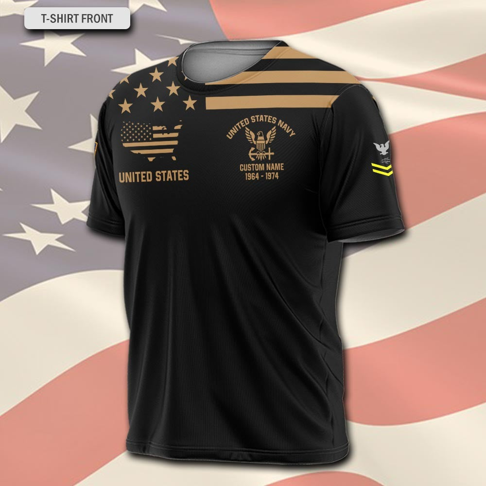 U.S Navy – T-shirt –  Vintage Gold Statement