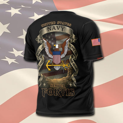 U.S Navy – T-shirt –  Vintage Gold Statement
