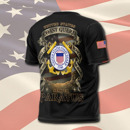 U.S Coast Guard – T-shirt – Vintage Gold Statement