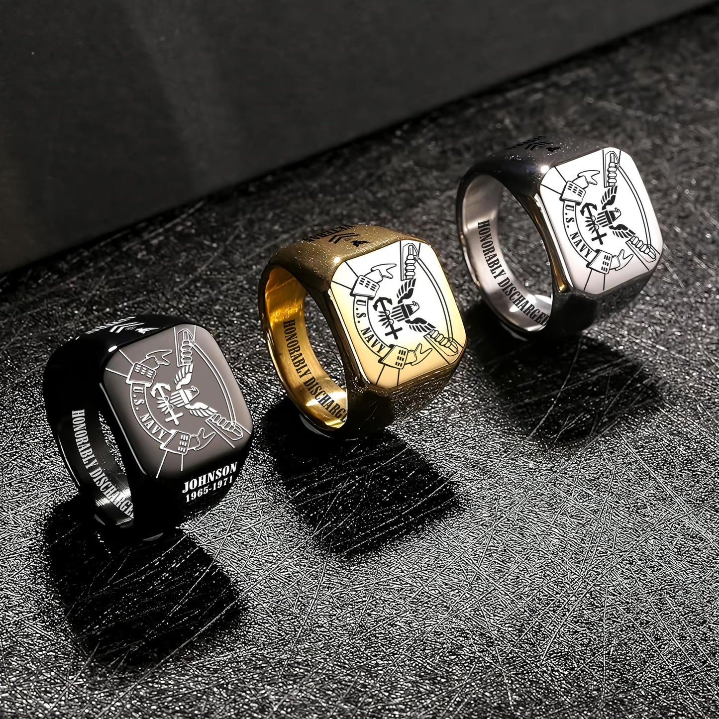 US Navy – Engraved Men's Ring – Service Legacy Ring