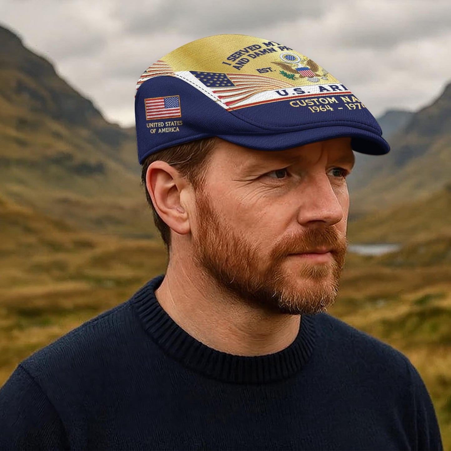 Custom U.S. Army Jeff Cap –  Heritage Flag Emblem