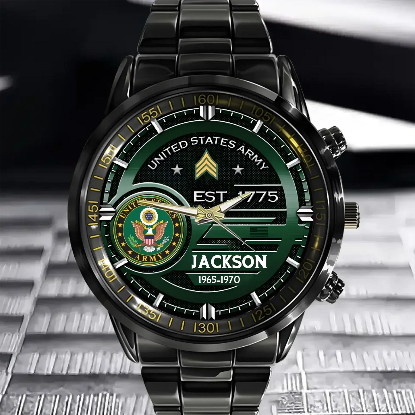 US Army – Diamond-Cut Bezel Watch – Customized U.S. Military Badge Watches