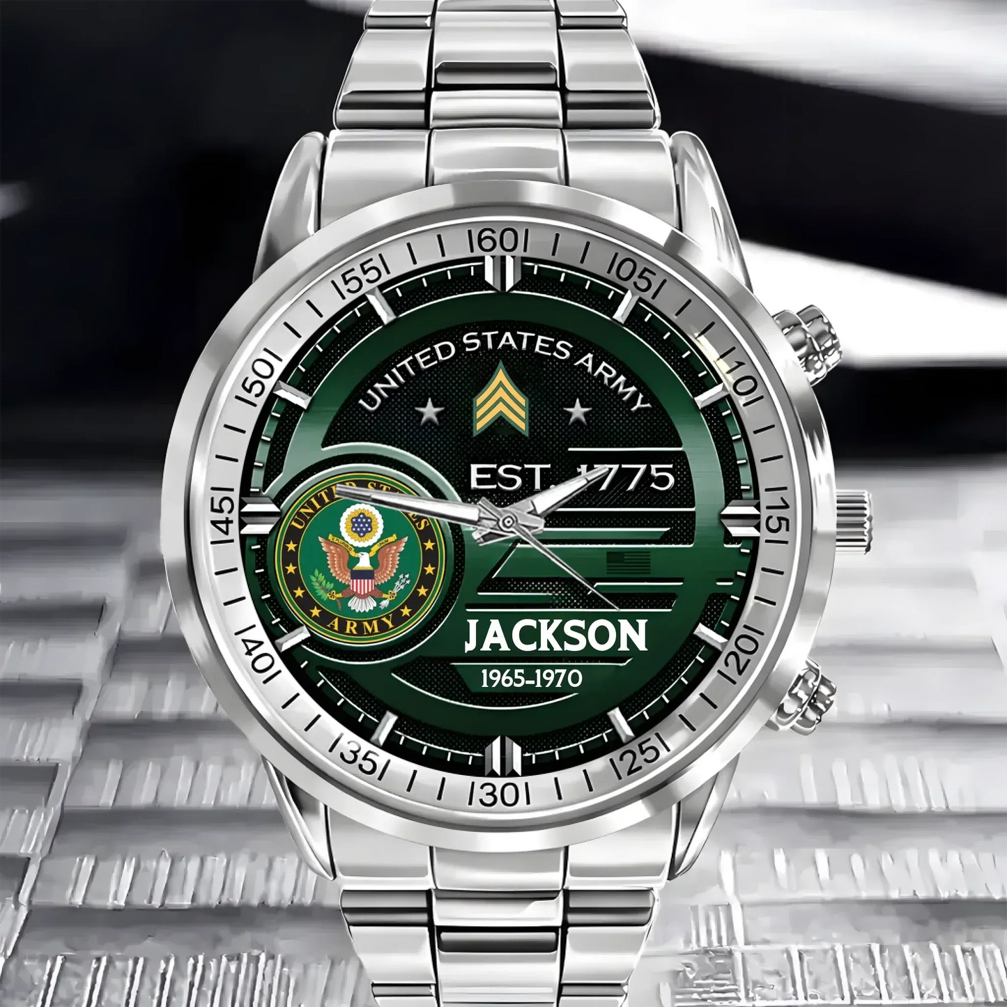 US Army – Diamond-Cut Bezel Watch – Customized U.S. Military Badge Watches
