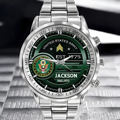 US Army – Diamond-Cut Bezel Watch – Customized U.S. Military Badge Watches