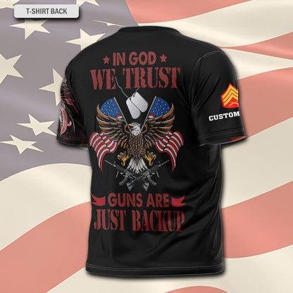 U.S Marine Corps – T-shirt – IN GOD WE TRUST-GUNS ARE JUST BACKUP