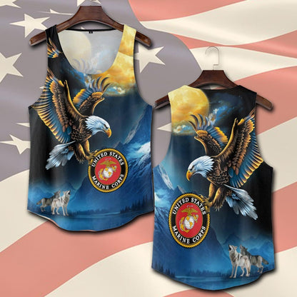 U.S Marine Corps – T-shirt – Golden Moon Eagle