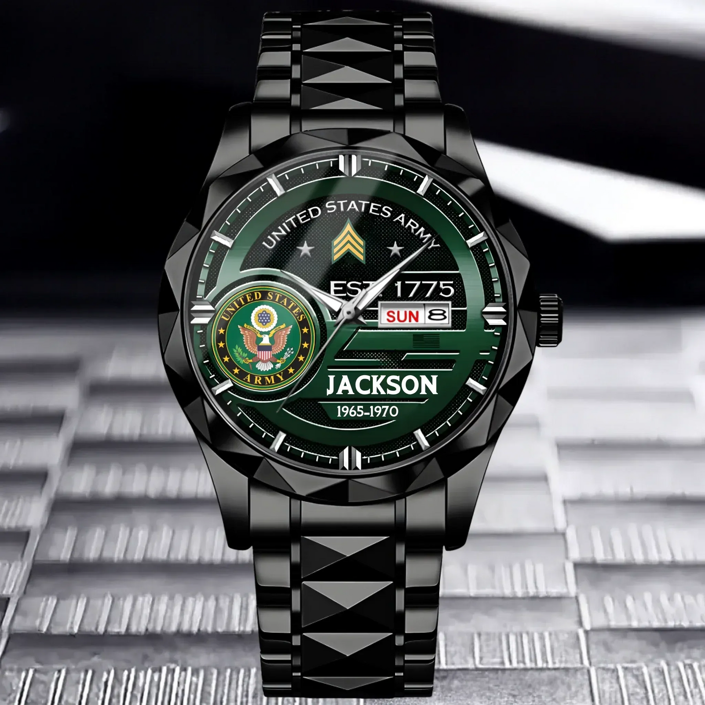 US Army – Diamond-Cut Bezel Watch – Customized U.S. Military Badge Watches
