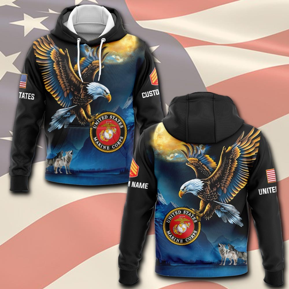 U.S Marine Corps – T-shirt – Golden Moon Eagle