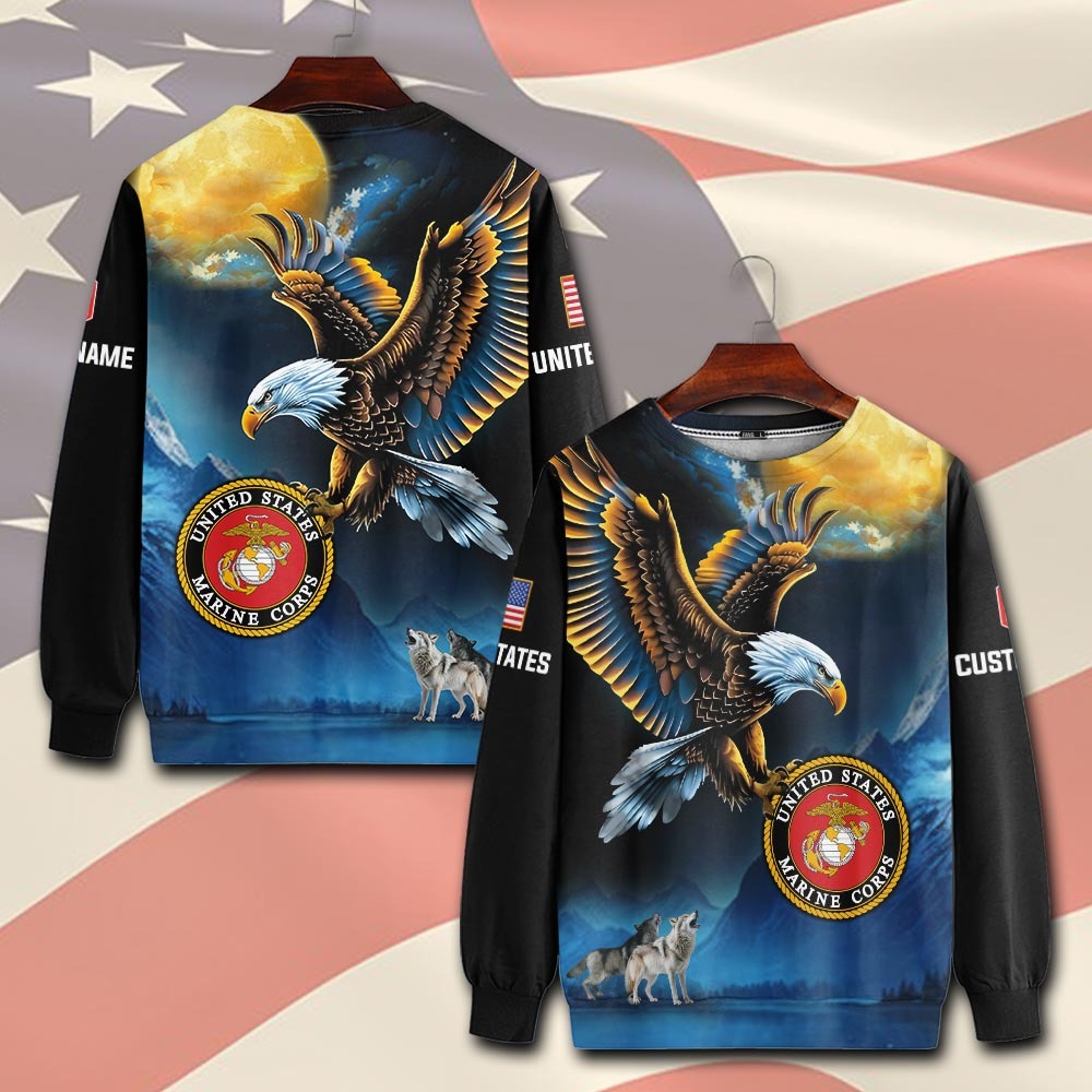 U.S Marine Corps – T-shirt – Golden Moon Eagle