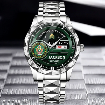 US Army – Diamond-Cut Bezel Watch – Customized U.S. Military Badge Watches