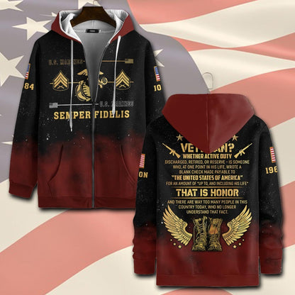 U.S Marine Corps – T-shirt – What is a Veteran?