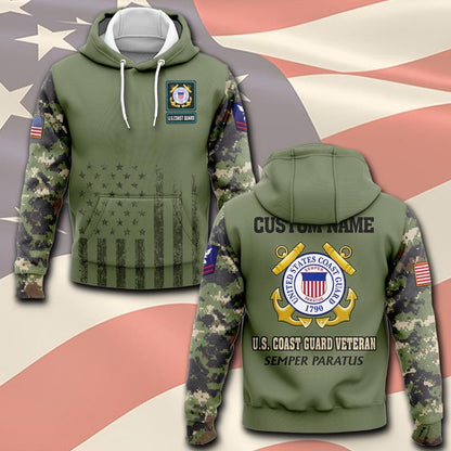 U.S Coast Guard – T-shirt – Camo Sleeve Heritage