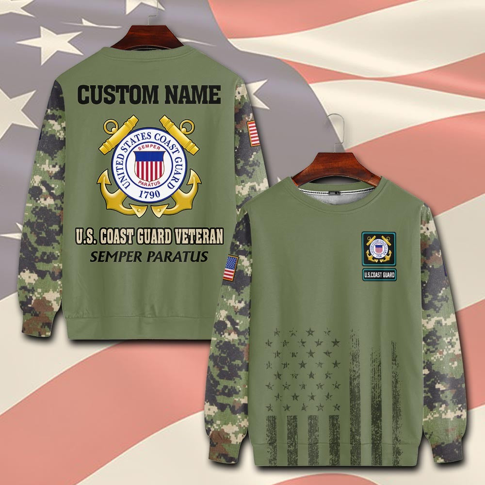U.S Coast Guard – T-shirt – Camo Sleeve Heritage