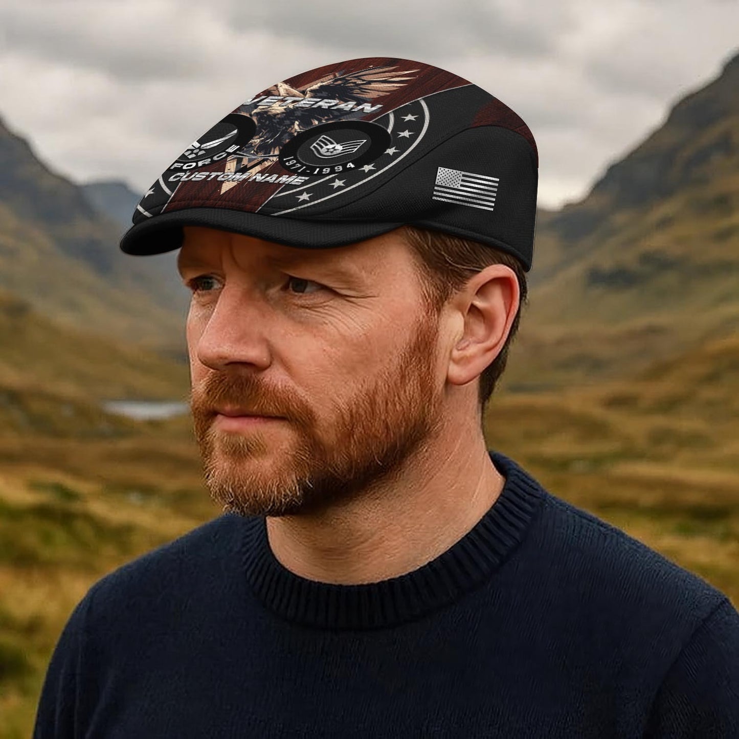 Custom U.S. Air Force Jeff Cap – Eagle Star Circle Design