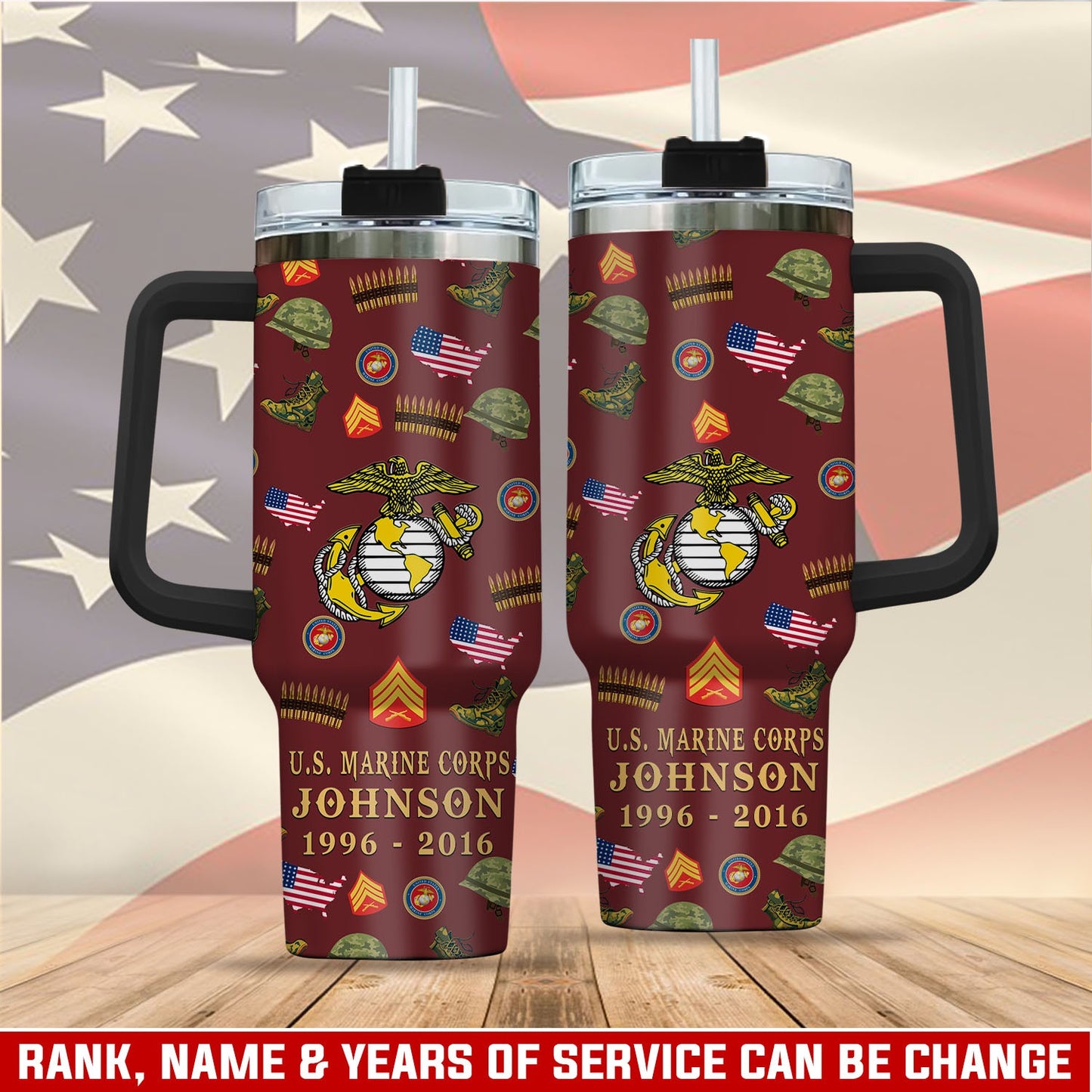 US Marine Corps – Tumbler 40oz - Once A Soldier, Always A Soldier