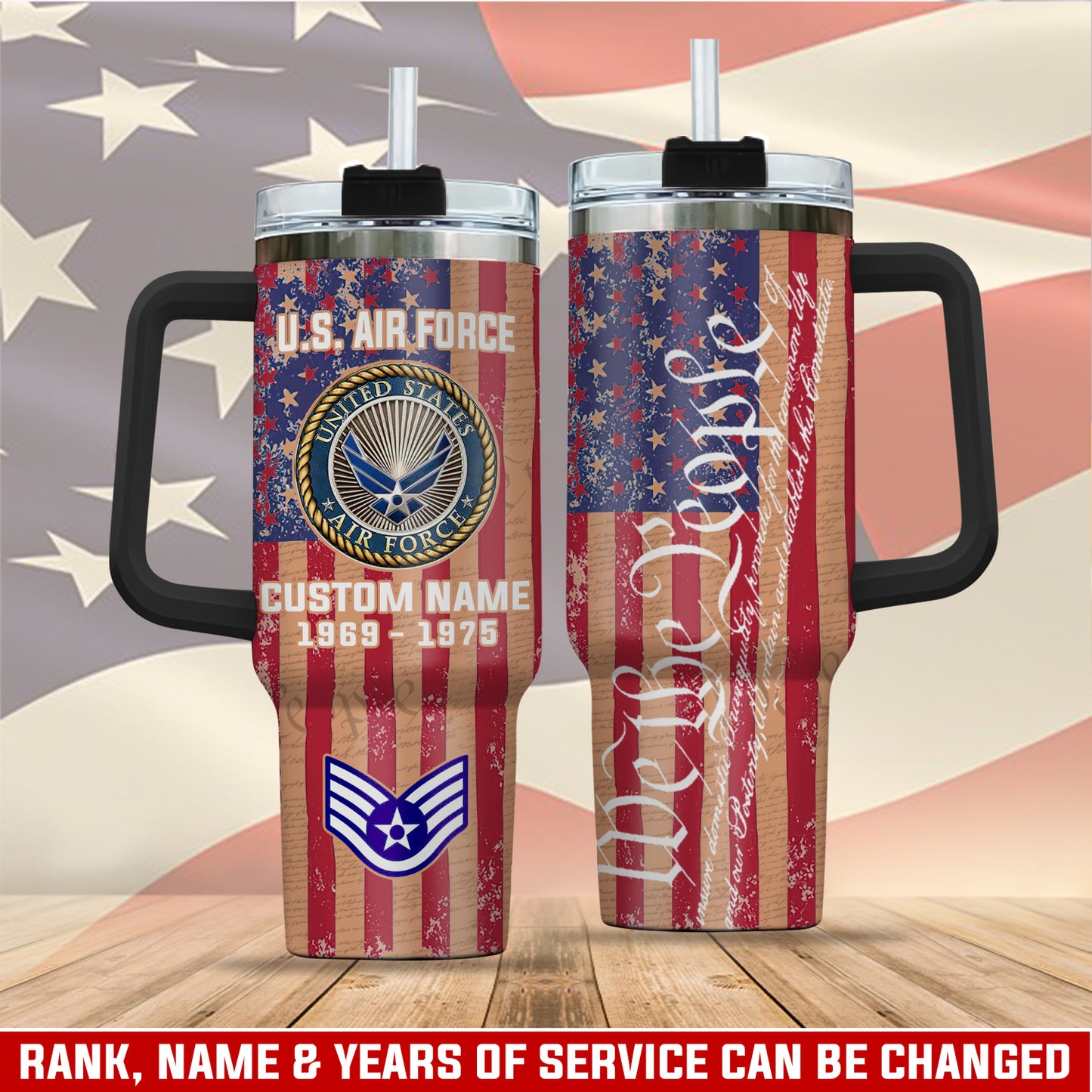 US  Air Force – Tumbler 40oz - Vintage American Flag