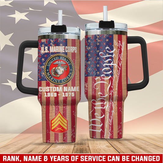 US Marine Corps – Tumbler 40oz - Vintage American Flag