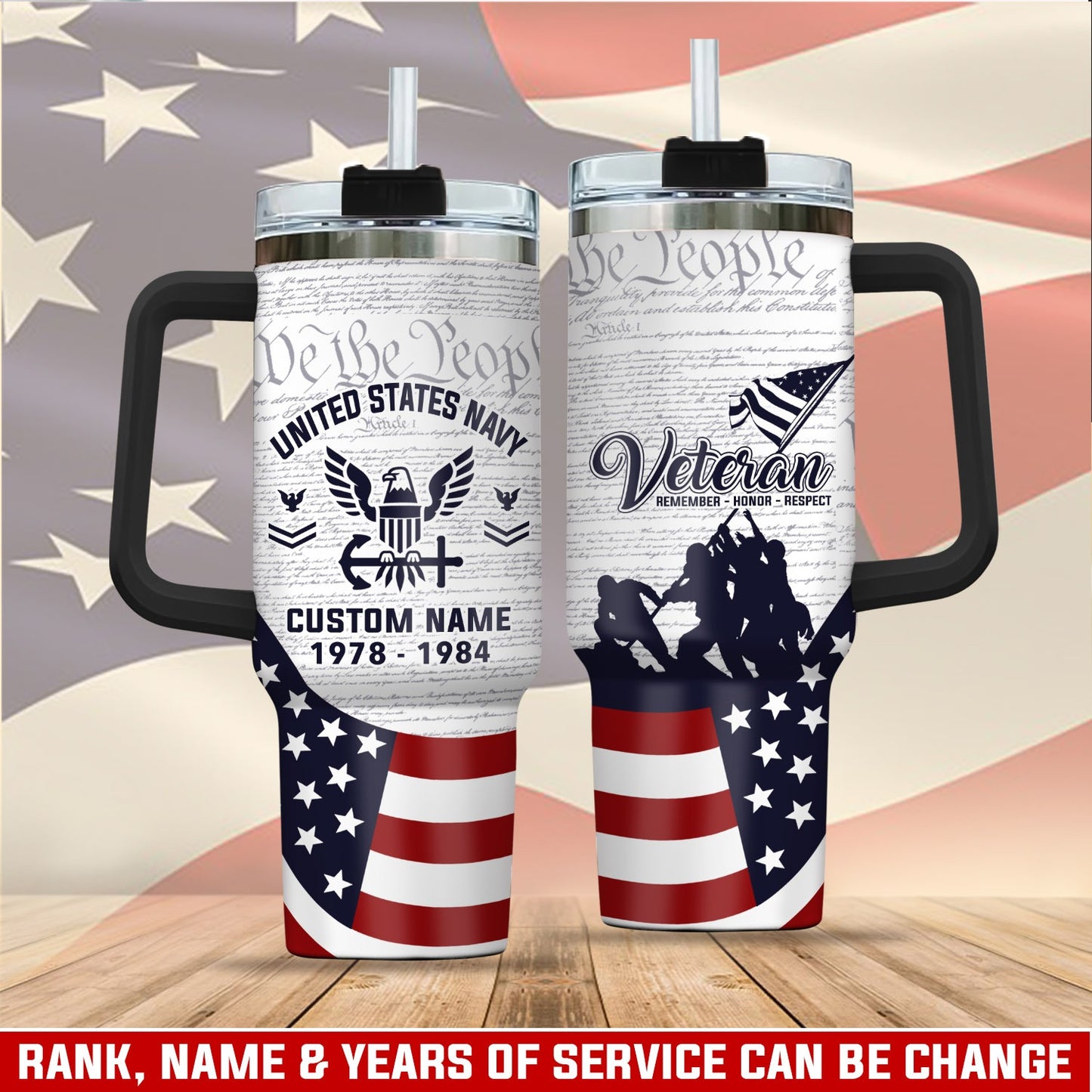 US Navy – Tumbler 40oz - Built by Service