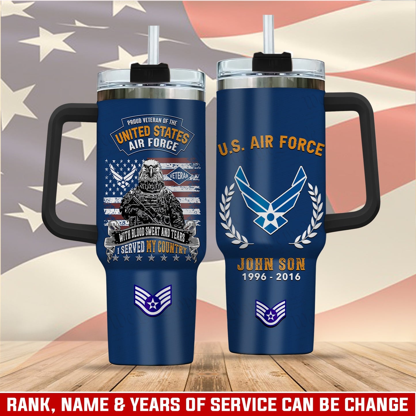 US  Air Force – Tumbler 40oz - Duty, Honor, Country