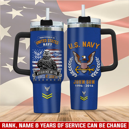 US Navy – Tumbler 40oz - Duty, Honor, Country