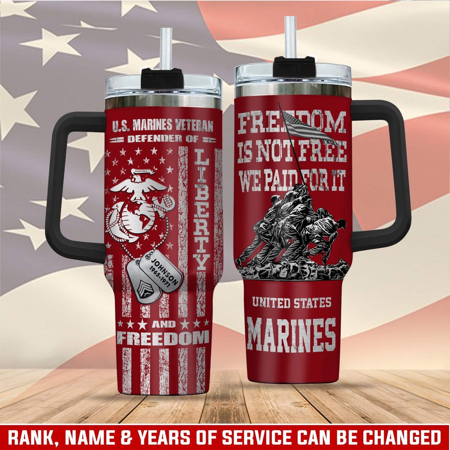 US Marine Corps – Tumbler 40oz - Freedom is not free, We paid for It