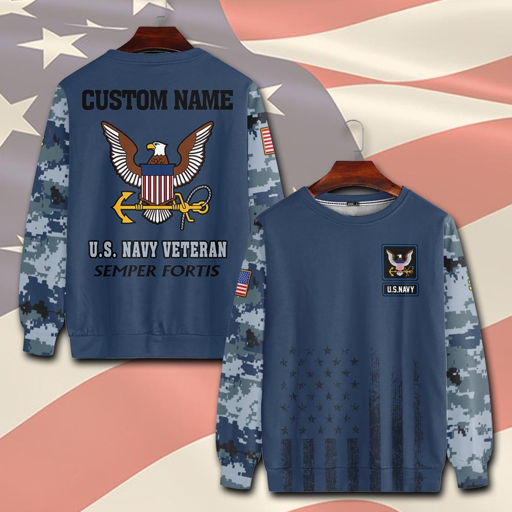 U.S Navy – T-shirt – Camo Sleeve Heritage