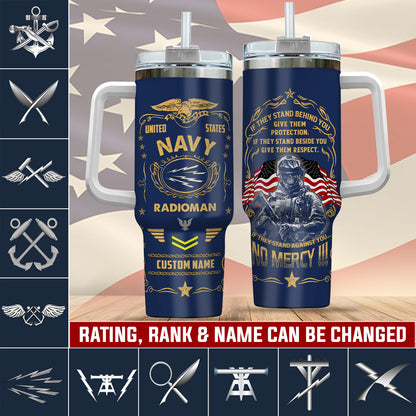 Navy Rating, E 7 Red – Stainless Steel Tumbler 40oz