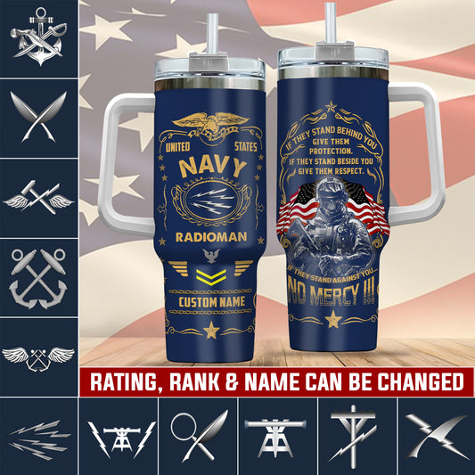 Navy Rating, E 7 Red – Stainless Steel Tumbler 40oz