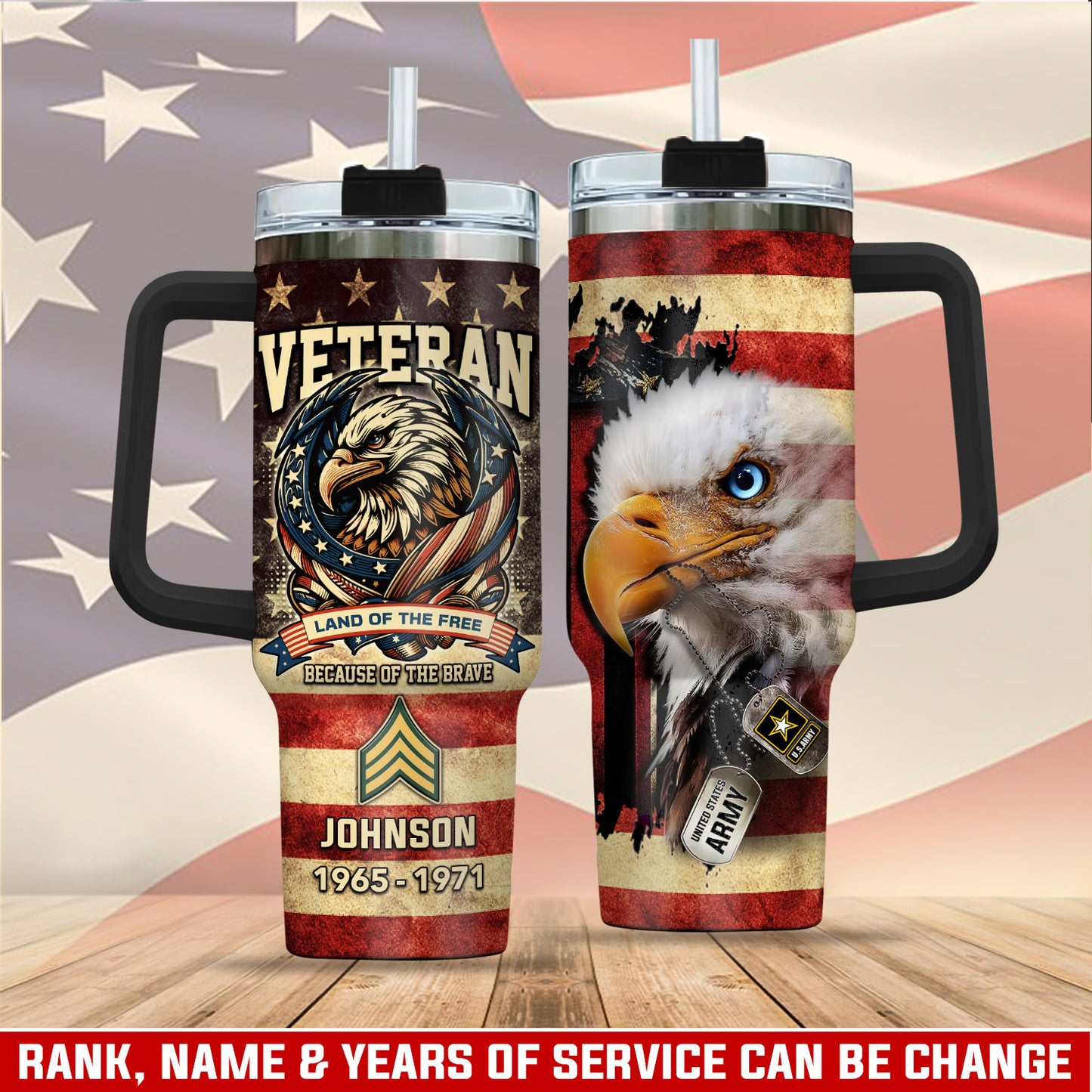 US Army, E 9 Army Sergeant Major – Stainless Steel Tumbler 40oz