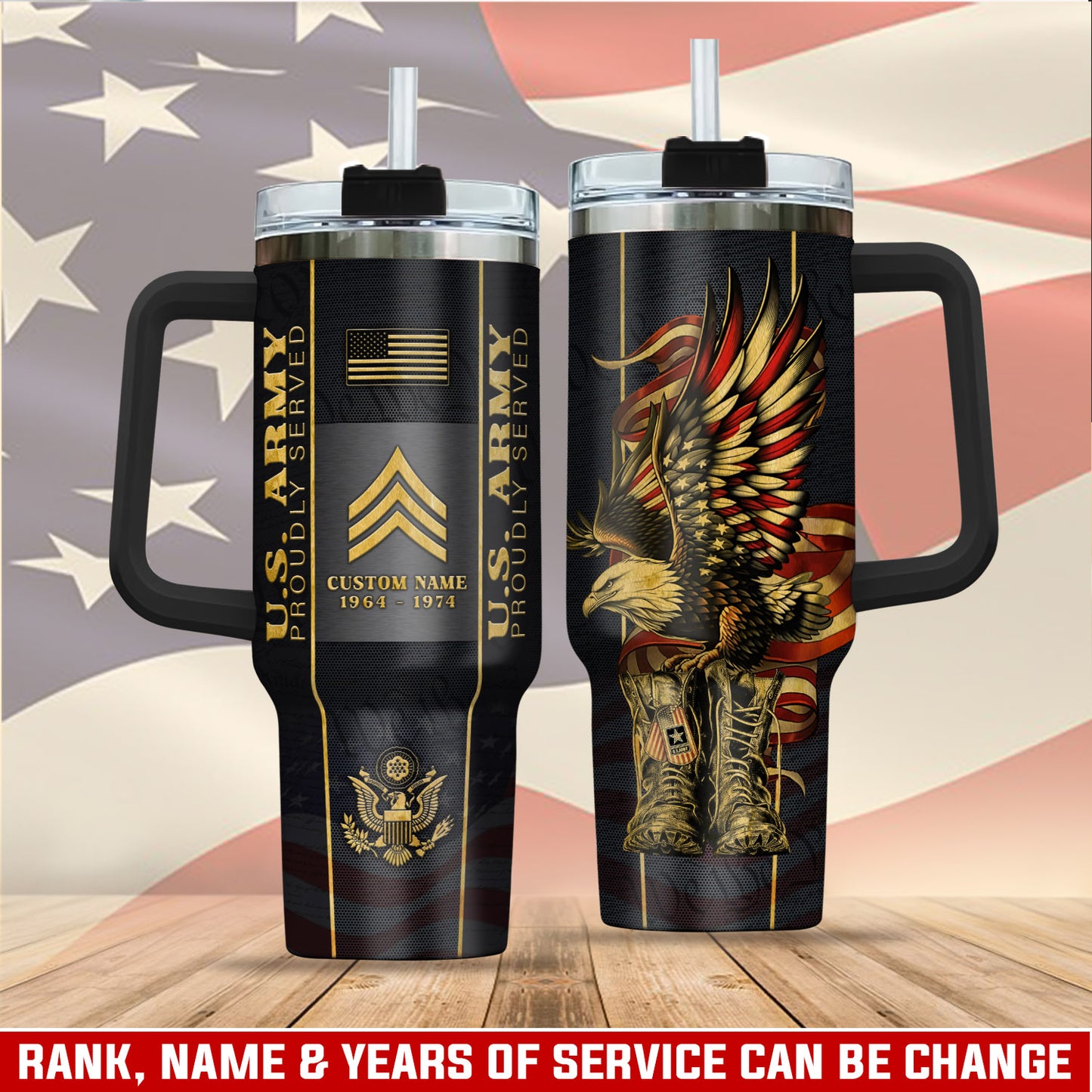 US Army, O 6 Army Colonel – Stainless Steel Tumbler 40oz