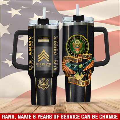 US Army, Land Of The Free, Because Of The Brave – Stainless Steel Tumbler 40oz