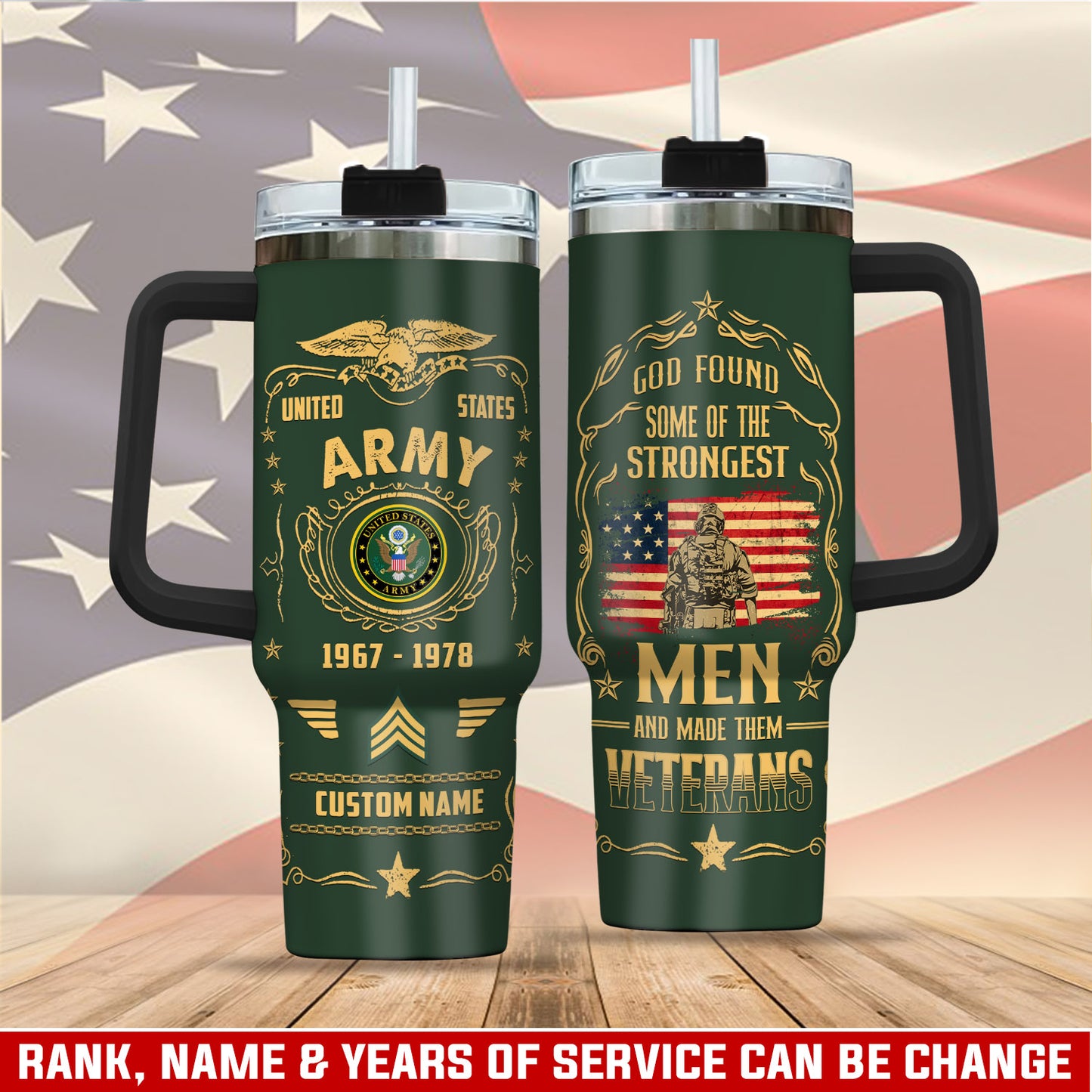 US Army - Tumbler 40oz - Freedom Over Fear