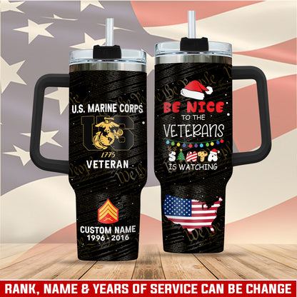 US Marine Corps, E 7 Marines Gunnery Sergeant – Stainless Steel Tumbler 40oz