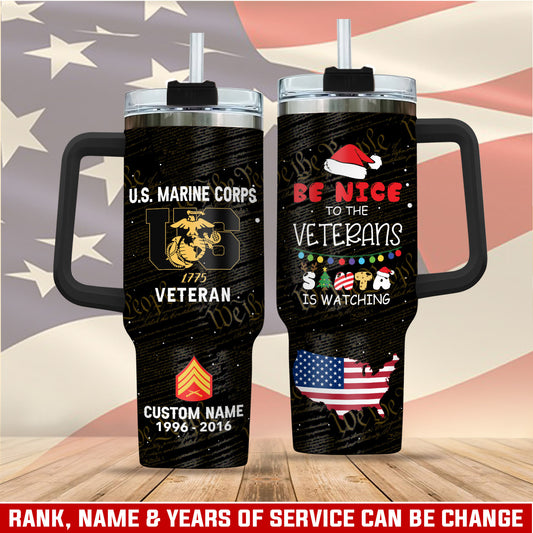US Marine Corps, E 7 Marines Gunnery Sergeant – Stainless Steel Tumbler 40oz
