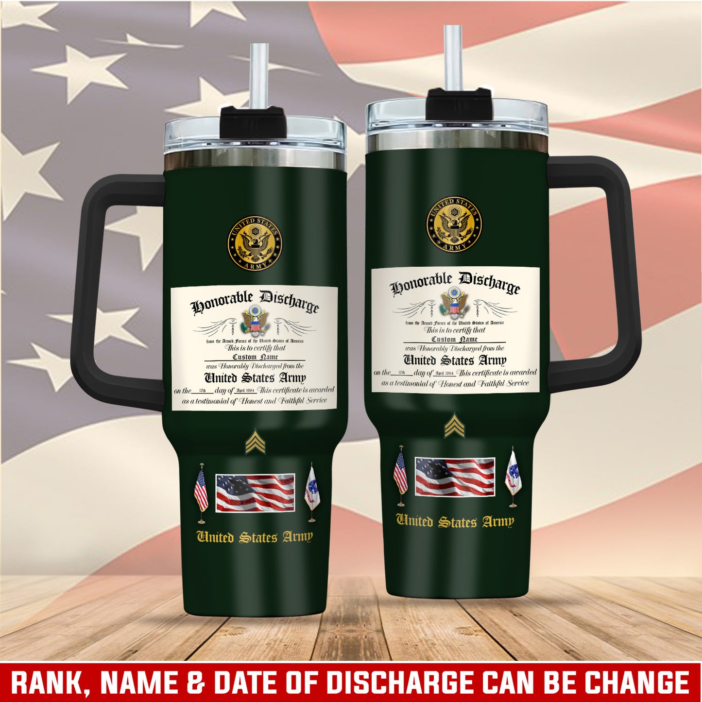 US Army, Honoring All Who Served – Stainless Steel Tumbler 40oz