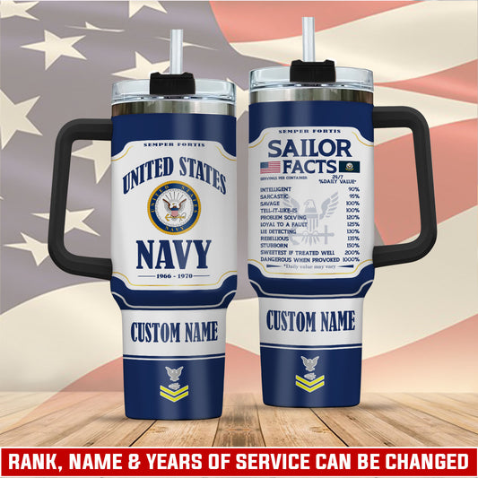 US Navy, E 6 Gold – Stainless Steel Tumbler 40oz