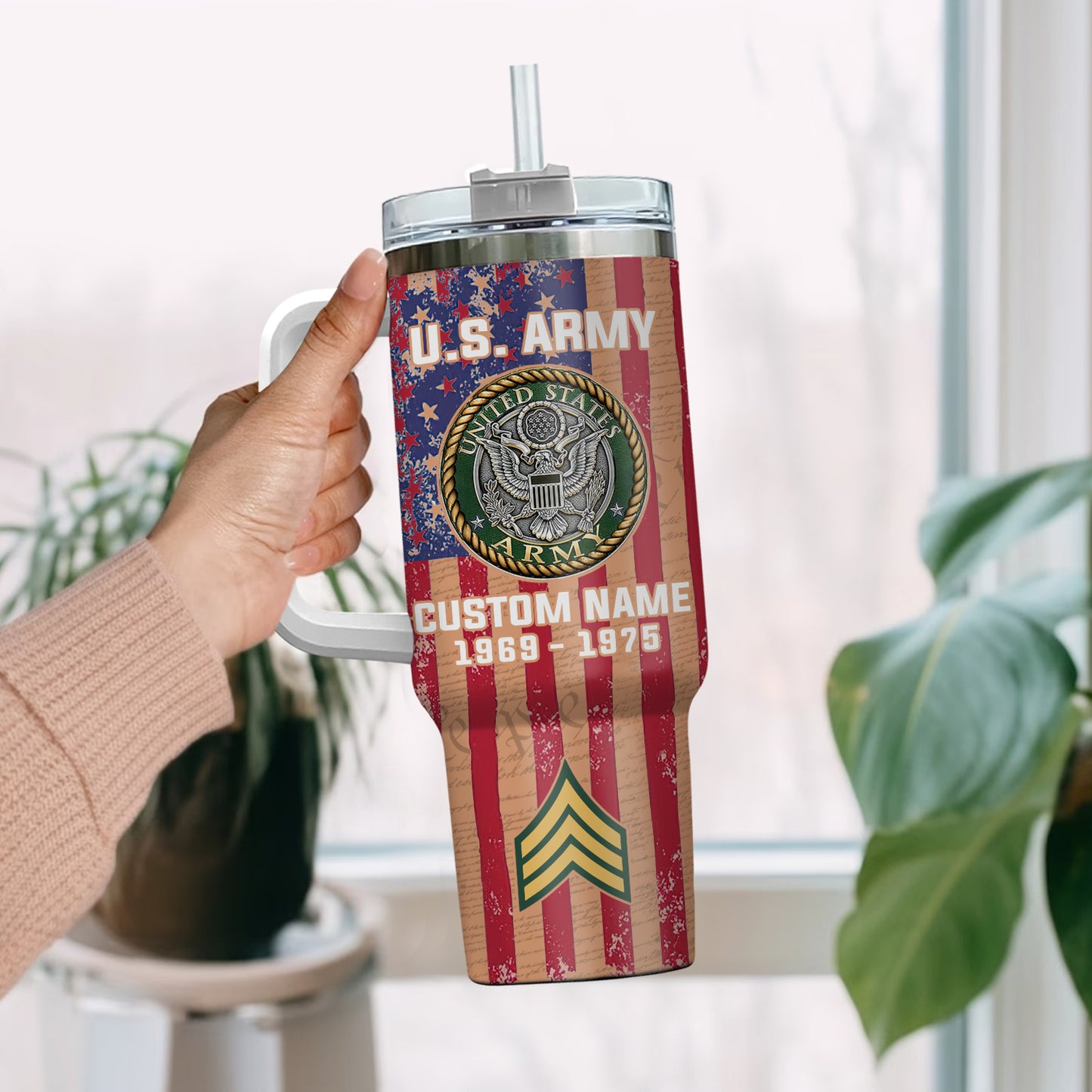 US Army – Tumbler 40oz - Vintage American Flag