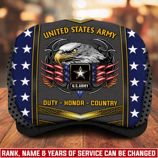 Custom U.S. Army Jeff Cap –  USMC Honor Courage Commitment Veteran Cap