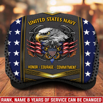 Custom U.S. Navy Jeff Cap –  USMC Honor Courage Commitment Veteran Cap