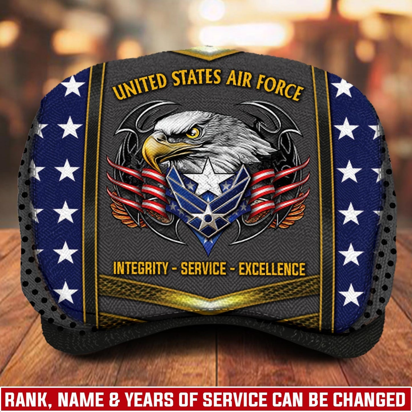 Custom U.S. Air Force Jeff Cap – USMC Honor Courage Commitment Veteran Cap