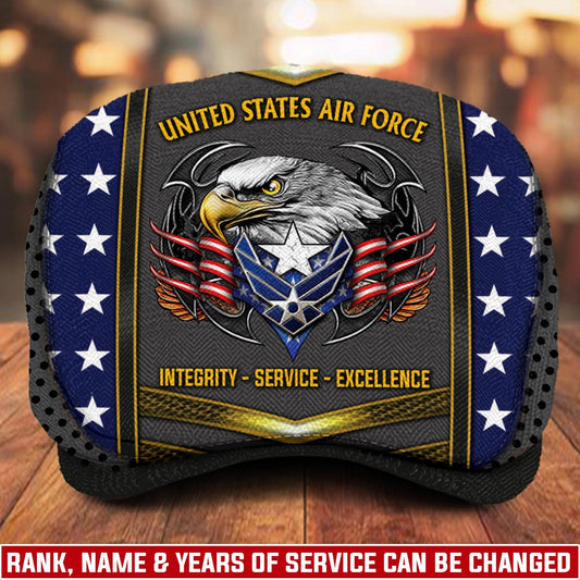 Custom U.S. Air Force Jeff Cap – USMC Honor Courage Commitment Veteran Cap