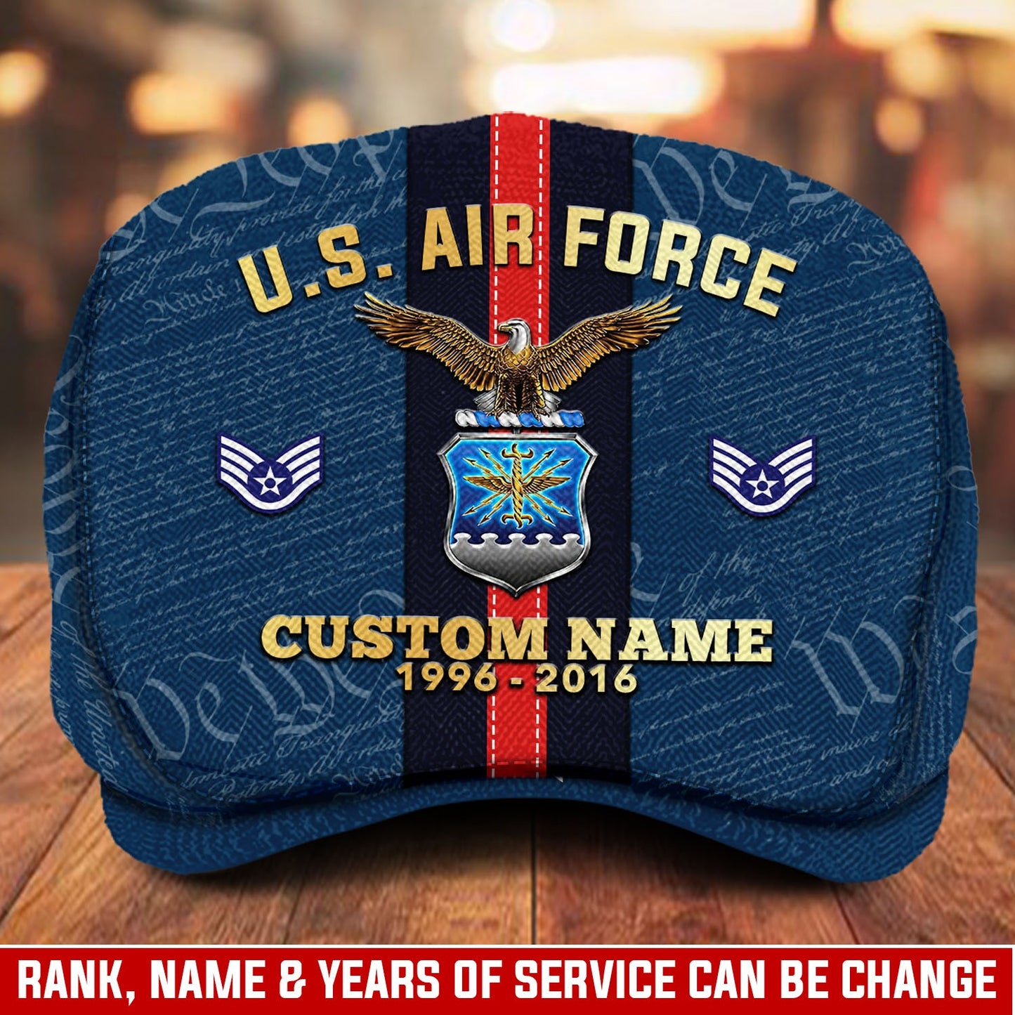 Custom U.S. Air Force Jeff Cap – Stripe Eagle Cap