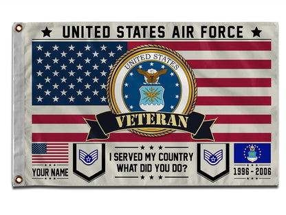 U.S. Air Force Flying Flag – I SERVED MY COUNTRY WHAT DID YOU DO?