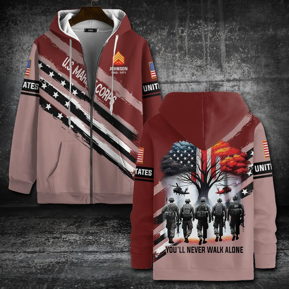 U.S Marine Corps – T-shirt – YOU'LL NEVER WALK ALONE