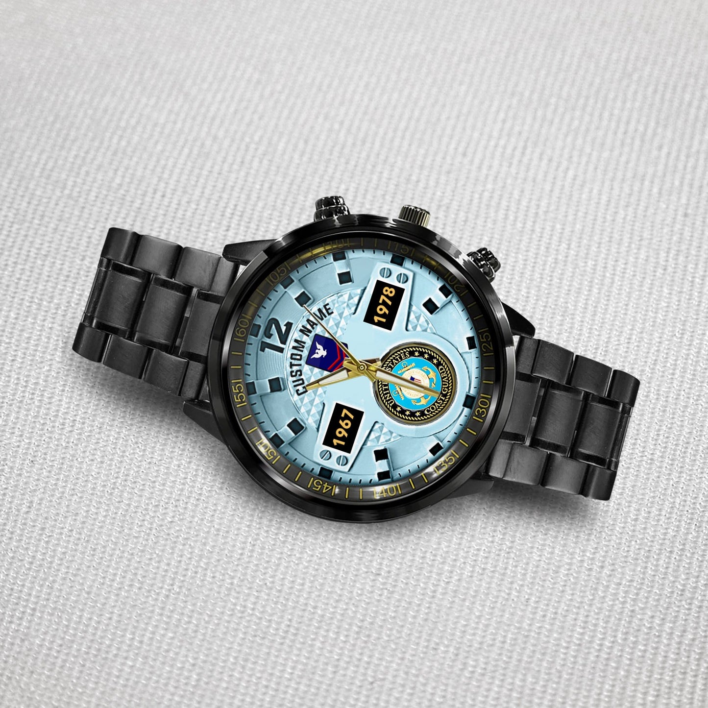 US Coast Guard – Diamond-Cut Bezel Watch – Eagle Honor Timepiece