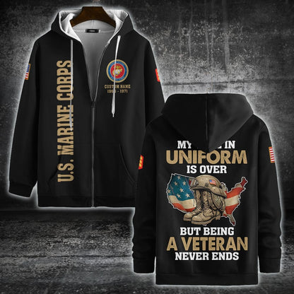 U.S Marine Corps – T-shirt – Veteran Never Ends