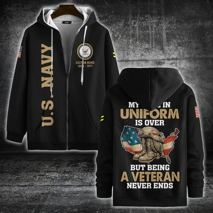 U.S Navy – T-shirt –  Veteran Never Ends