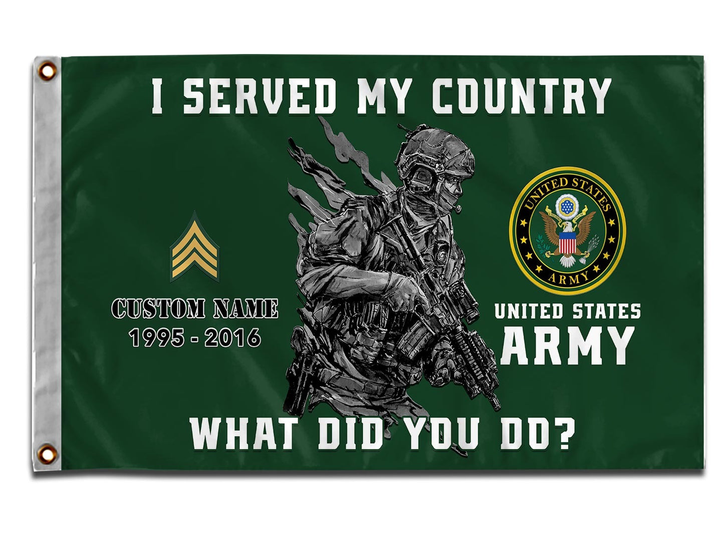 U.S. Army Flying Flag –  I SERVED MY COUNTRY