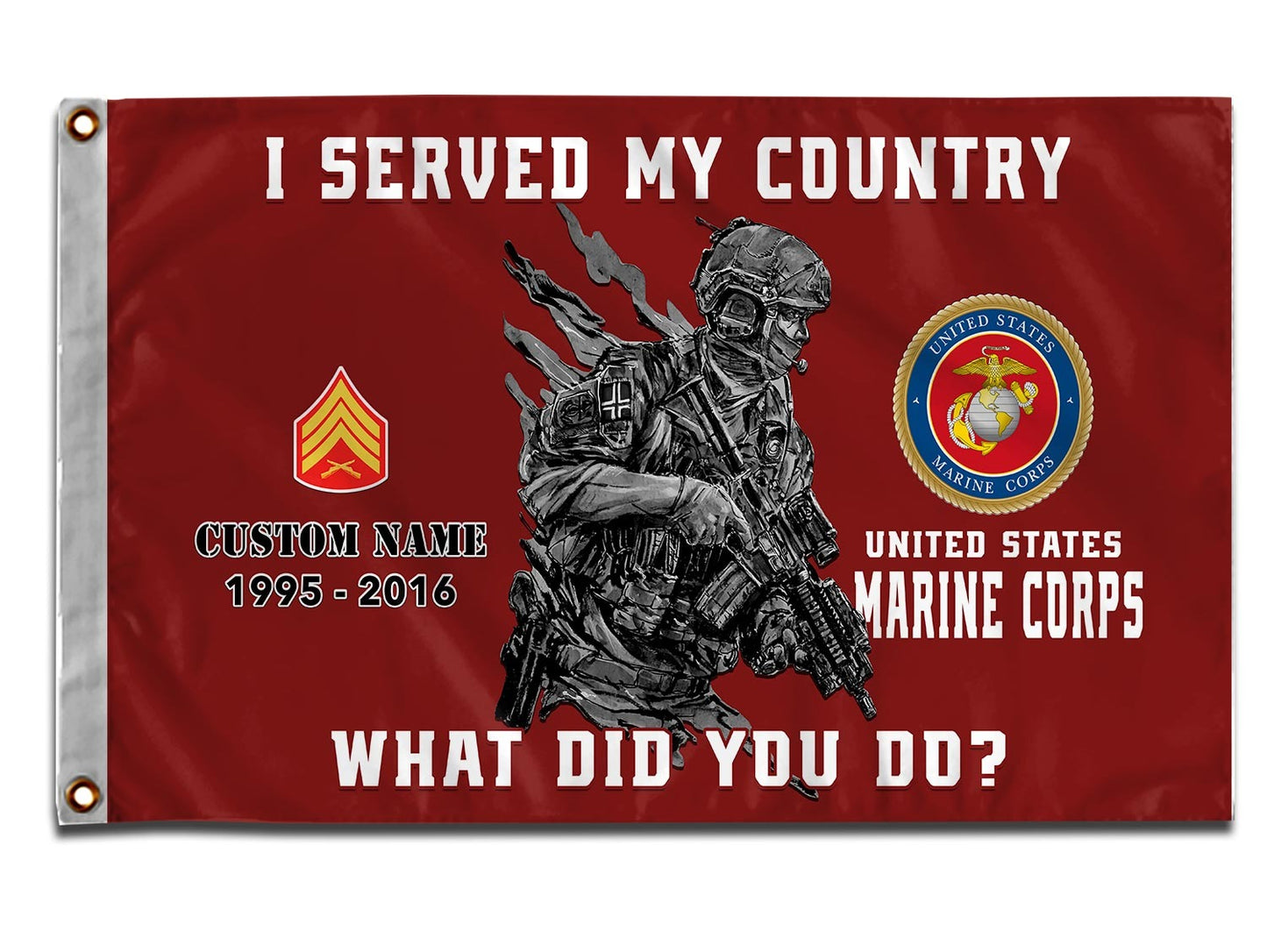 U.S. Marine Corps Flying Flag – I SERVED MY COUNTRY